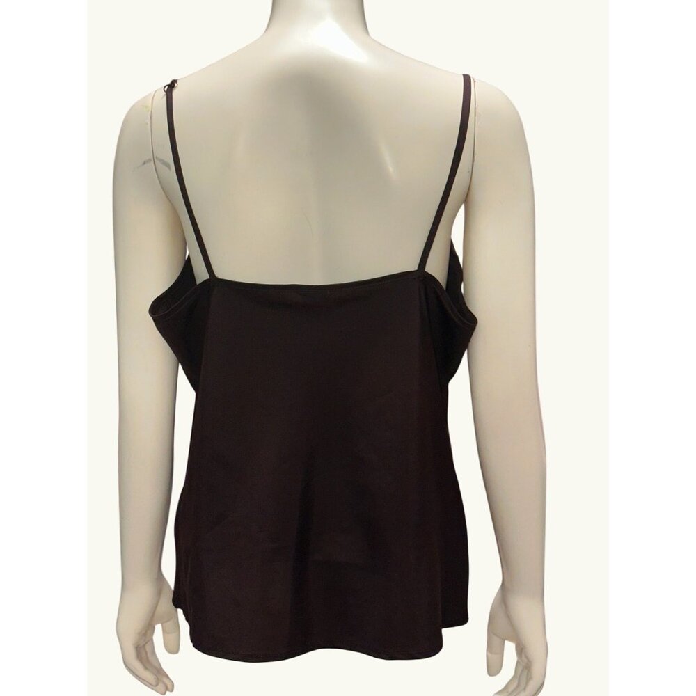 CCC Brown Sleeveless Camisole Top Petite Large All Polyester Made In Indonesia - Picture 3 of 7